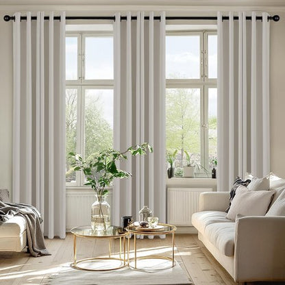 MIULEE Natural Blackout Curtains for Bedroom Living Room 72 Inches Long 2 Panels, Thermal Insulated Room Darkening Drapes Solid Grommet Noise Reduction Light Blocking Window Treatments 40x72 inch