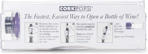 Cork Pops Black 6.5 Inch Original Wine Bottle Opener