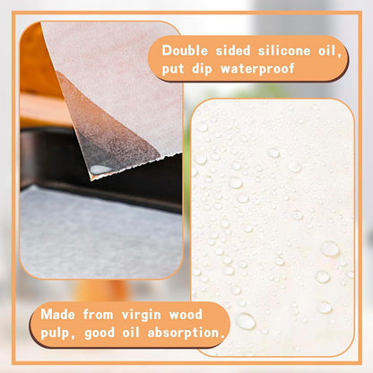 Parchment Paper Sheets 300 Pcs - Non-Stick Baking Paper for Air Fryer & Oven | 6x8 Inch, Non-Toxic
