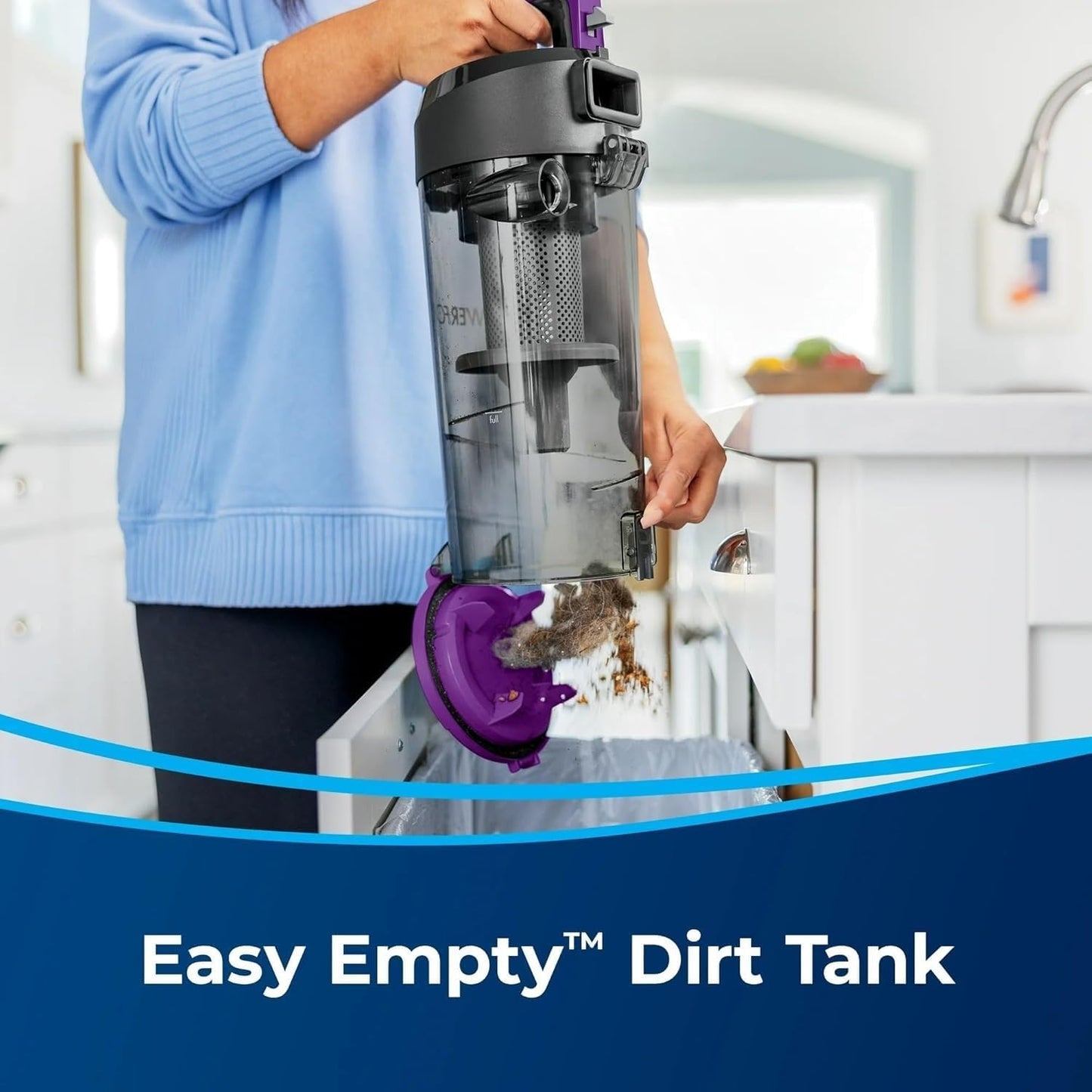 Power Force Helix Vacuum - Bagless Upright with Powerful Suction for Pet Hair | Large Dirt Tank, 23ft Cord, 5 Height Settings (Violet)