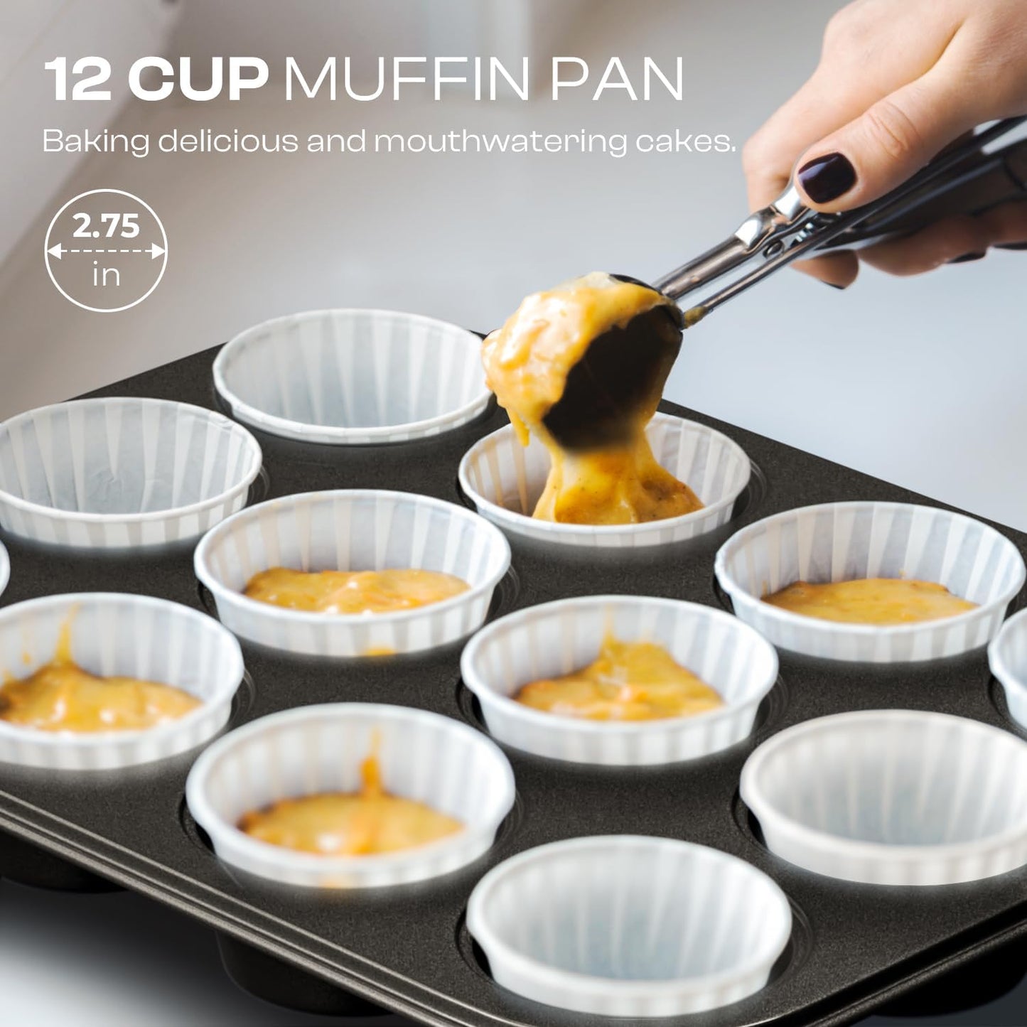 Skiennix Nonstick Baking Pans Set - 8-Piece Stackable Bakeware Set | Non-Toxic Oven Safe, Black
