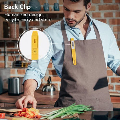 Akozon Digital Food Thermometer - High Accuracy Automatic Calibration Pocket Thermometer | Yellow
