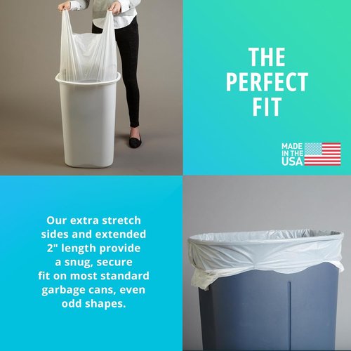 Hippo Sak - Heavy Duty 13 Gallon Kitchen Trash Bags with Ergonomic Handles - 90 Count, Leak Proof Design