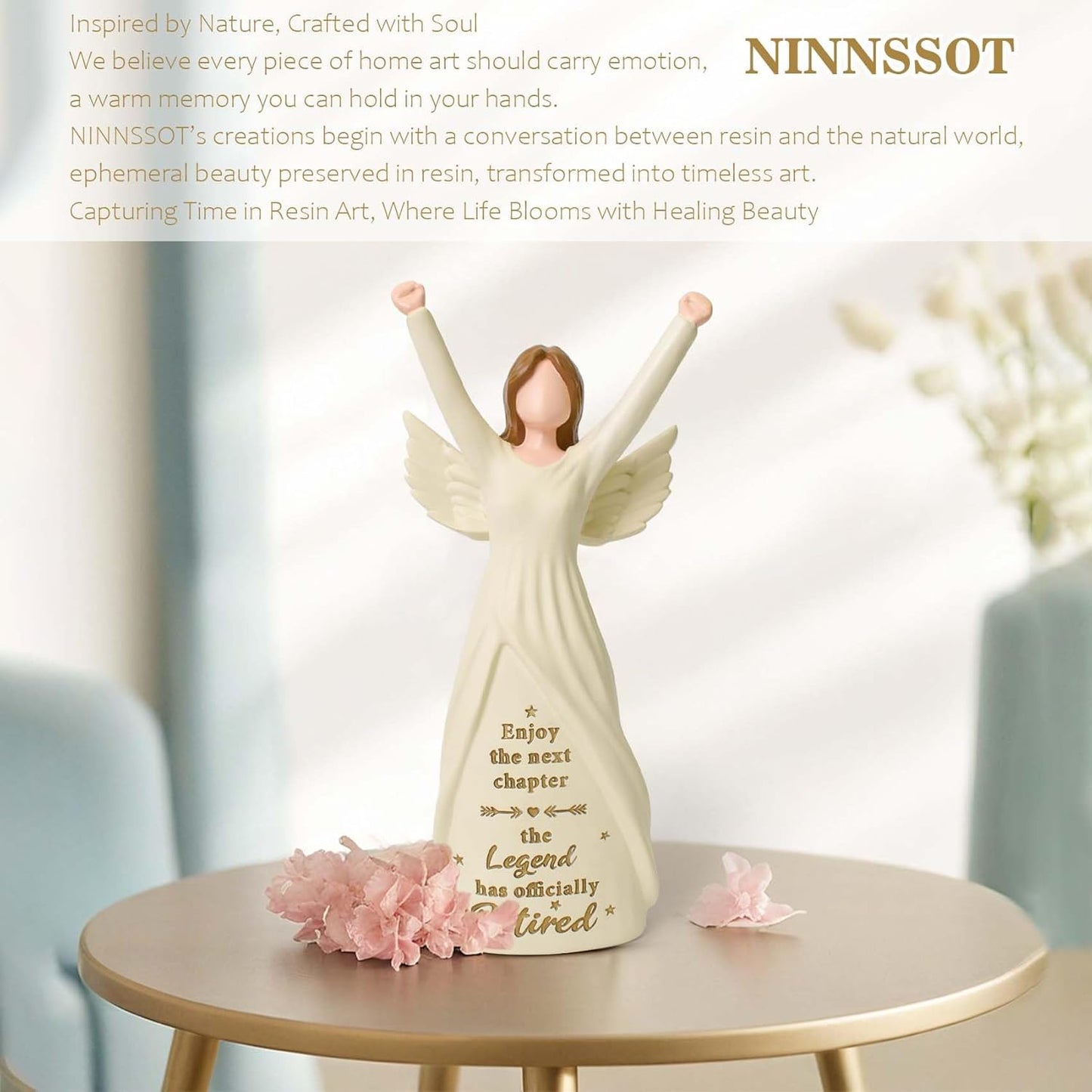 Regine Switzerland Retirement Gift - 7.5” Retired Angel Figurine for Women | Perfect for Coworkers & Friends