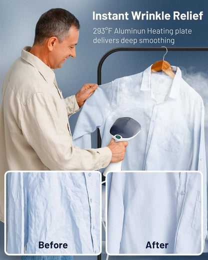 BEAUTURAL Steamer for Clothes, Portable Handheld Garment Fabric Wrinkles Remover, Aluminun Heating Plate, 35-Second Fast Heat-up, Large Detachable Water Tank (Only for 120V)