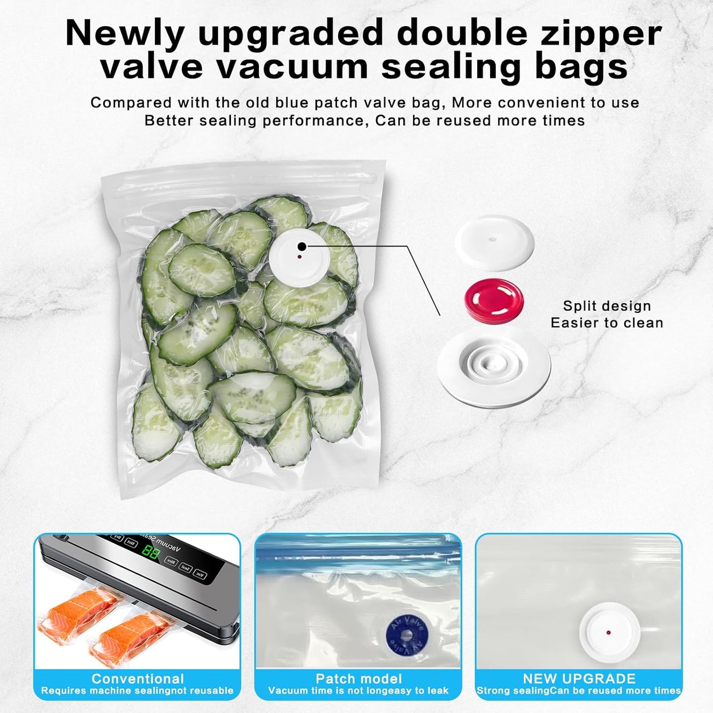 Skiennix Handheld Vacuum Sealer - Powerful Portable Food Sealer with 20 Reusable Bags