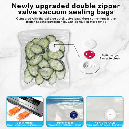 Skiennix Handheld Vacuum Sealer - Powerful Portable Food Sealer with 20 Reusable Bags