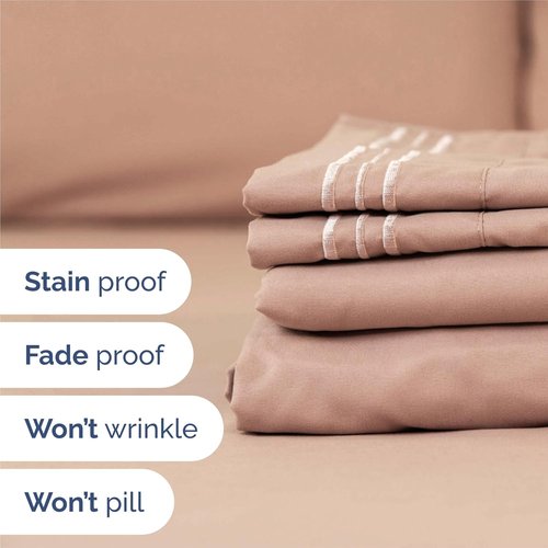 King Size 4-Piece Sheet Set - Ultra-Soft Cooling Bed Sheets for Luxurious Comfort - Deep Pockets, Wrinkle-Free - Oeko-Tex Certified - Mauve