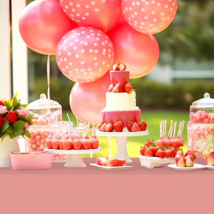 Whaline 16Pcs Pink Plastic Tablecloth Set - Waterproof Rectangle Covers for Parties | 54 x 108 Inch