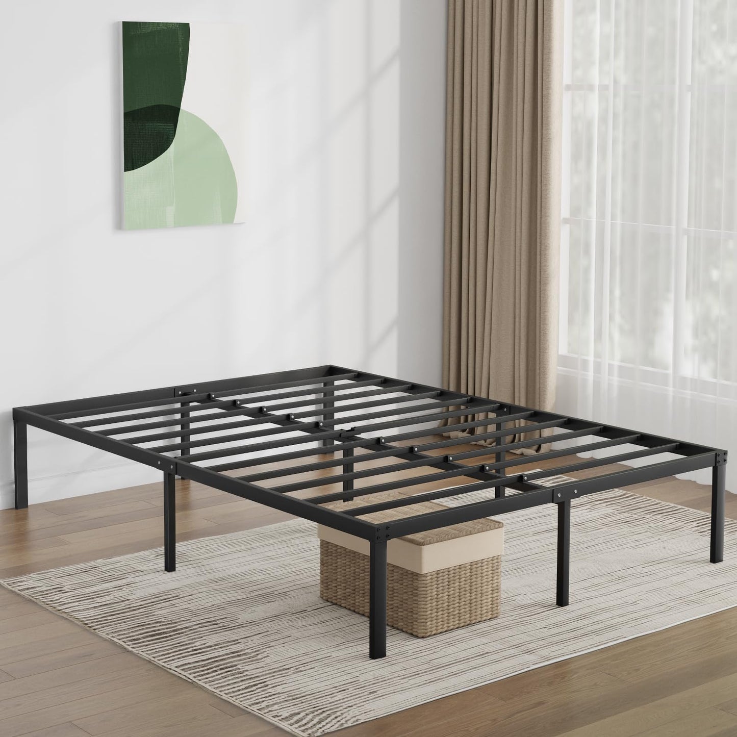 Novilla Twin Bed Frame, 14 Inch Metal Platform Bed Frame Twin Size No Box Spring Needed, Heavy Duty Steel Slat Support, Easy Assembly