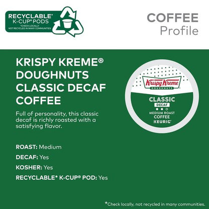 Krispy Kreme Decaf Medium Roast Coffee - Single-Serve K-Cup Pods | 96 Count