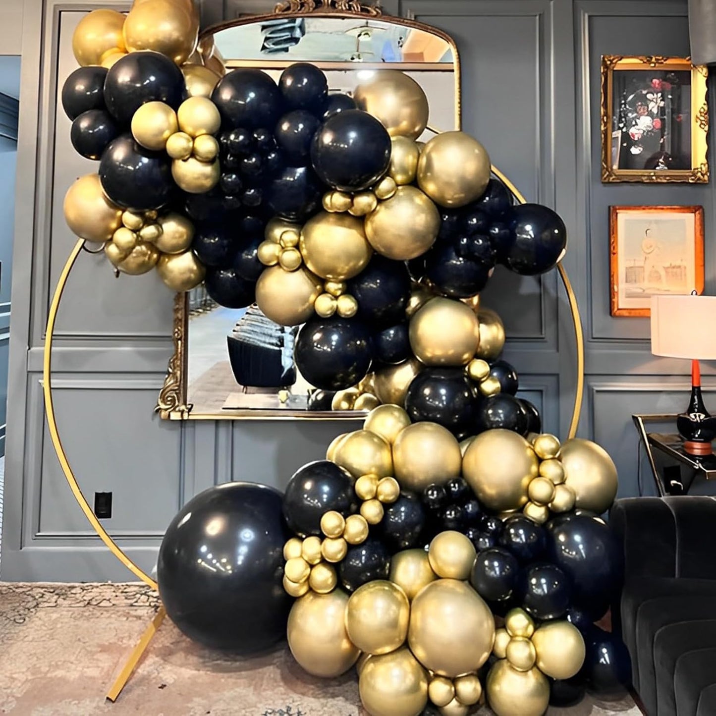 Voircoloria 110pcs Metallic Gold Balloons - 12 Inch Chrome Latex for Weddings, Birthdays & Celebrations