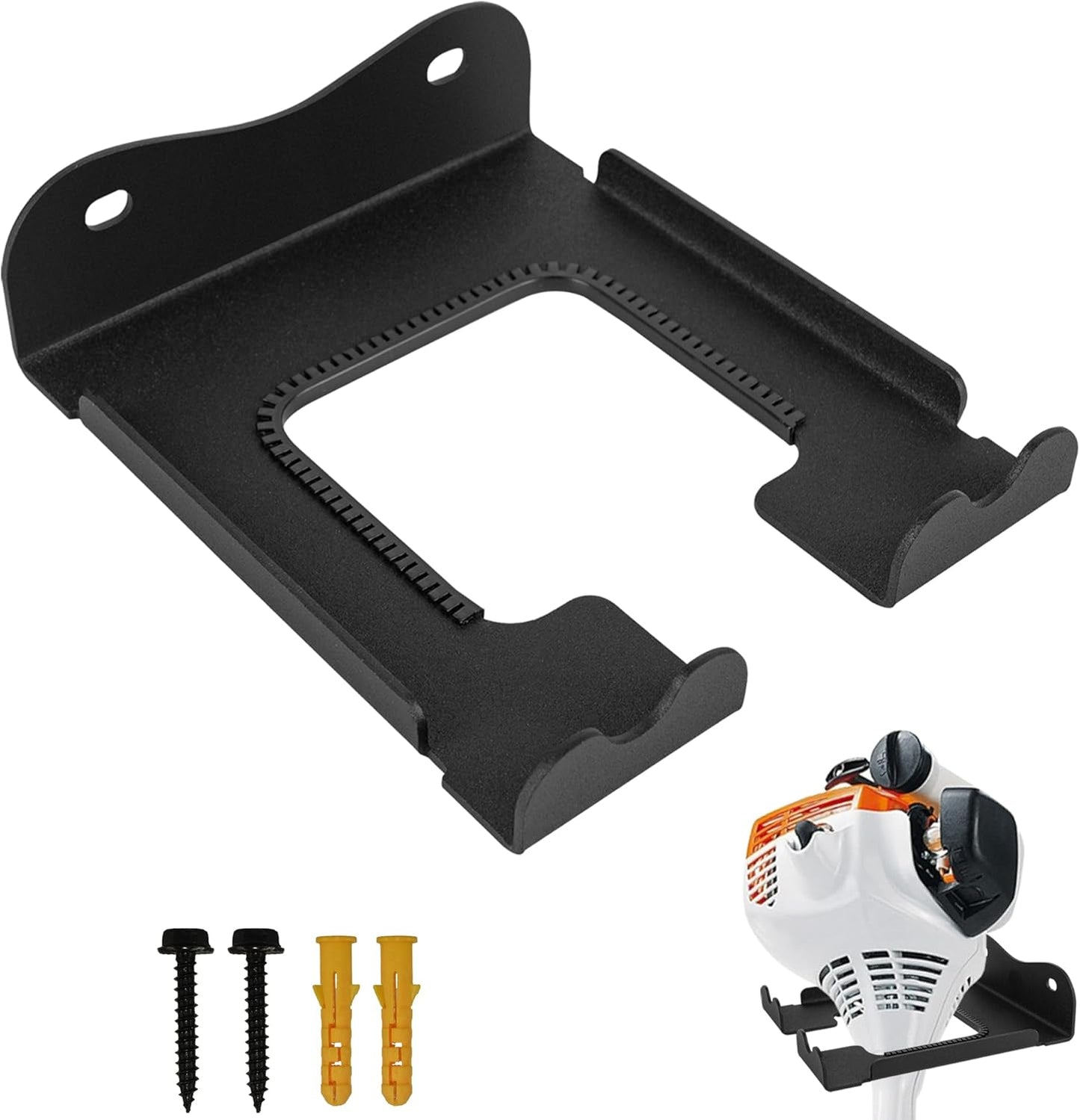 Skiennix Garage Organizer Trimmer Rack - Wall-Mounted Power Tool Hanger for Weed & Hedge Trimmers