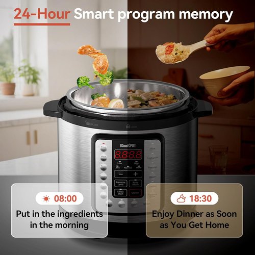 Instant Pot 16-in-1 Electric Pressure Cooker - Programmable 6-Quart Stainless Steel with Slow Cook & Steamer