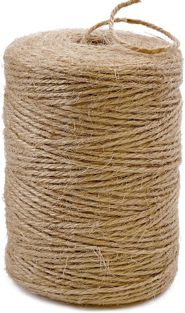 PerkHomy Natural Jute Twine - 600 Feet Long Craft String for Gift Wrapping & Gardening (Brown, 2mm)