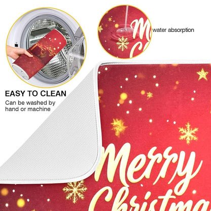 Christmas Dish Drying Mat 18x24in - Quick-Absorb Dish Rack Pad for Kitchen (Variation: Christmas #9+18x24in)