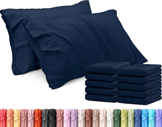 Utopia Bedding Queen Pillow Cases - 12 Pack - Soft Brushed Microfiber | Fade Resistant 20x30 Inches (Navy)