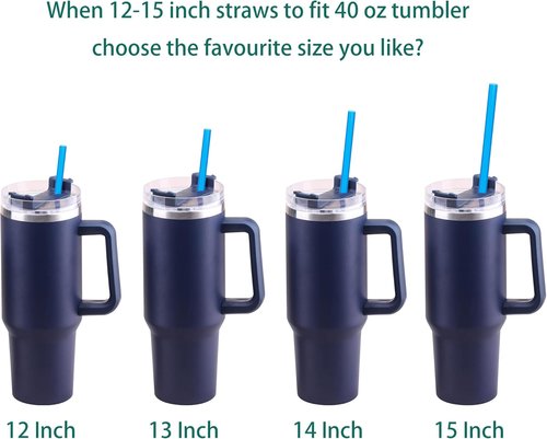 Dakoufish Replacement Straws for Stanley | Owala | Simple Modern Tumblers - 10 Pack, 12 Inch, BPA Free, Dishwasher Safe (Mixed Colors)