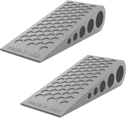 Skiennix Door Stoppers - Heavy Duty Rubber Wedge for Carpet & Tile | Made in USA, Gray 2-Pack