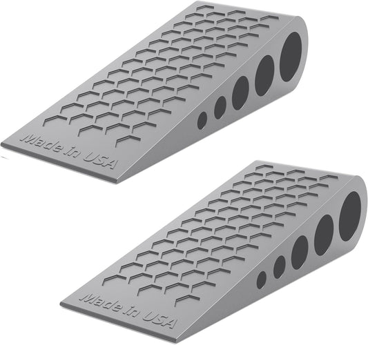 Skiennix Door Stoppers - Heavy Duty Rubber Wedge for Carpet & Tile | Made in USA, Gray 2-Pack