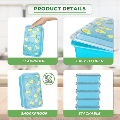 Regine Switzerland Meal Prep Containers - 10 Pack 42 oz Leakproof & Stackable | Microwave & Freezer Safe, Avocado