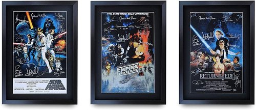 HWC Trading Star Wars Trilogy Collection - Mark Hamill Autographed 16" x 12" Framed Poster for Fans