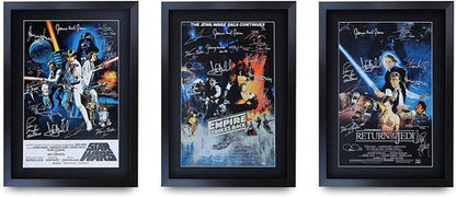 HWC Trading Star Wars Trilogy Collection - Mark Hamill Autographed 16" x 12" Framed Poster for Fans