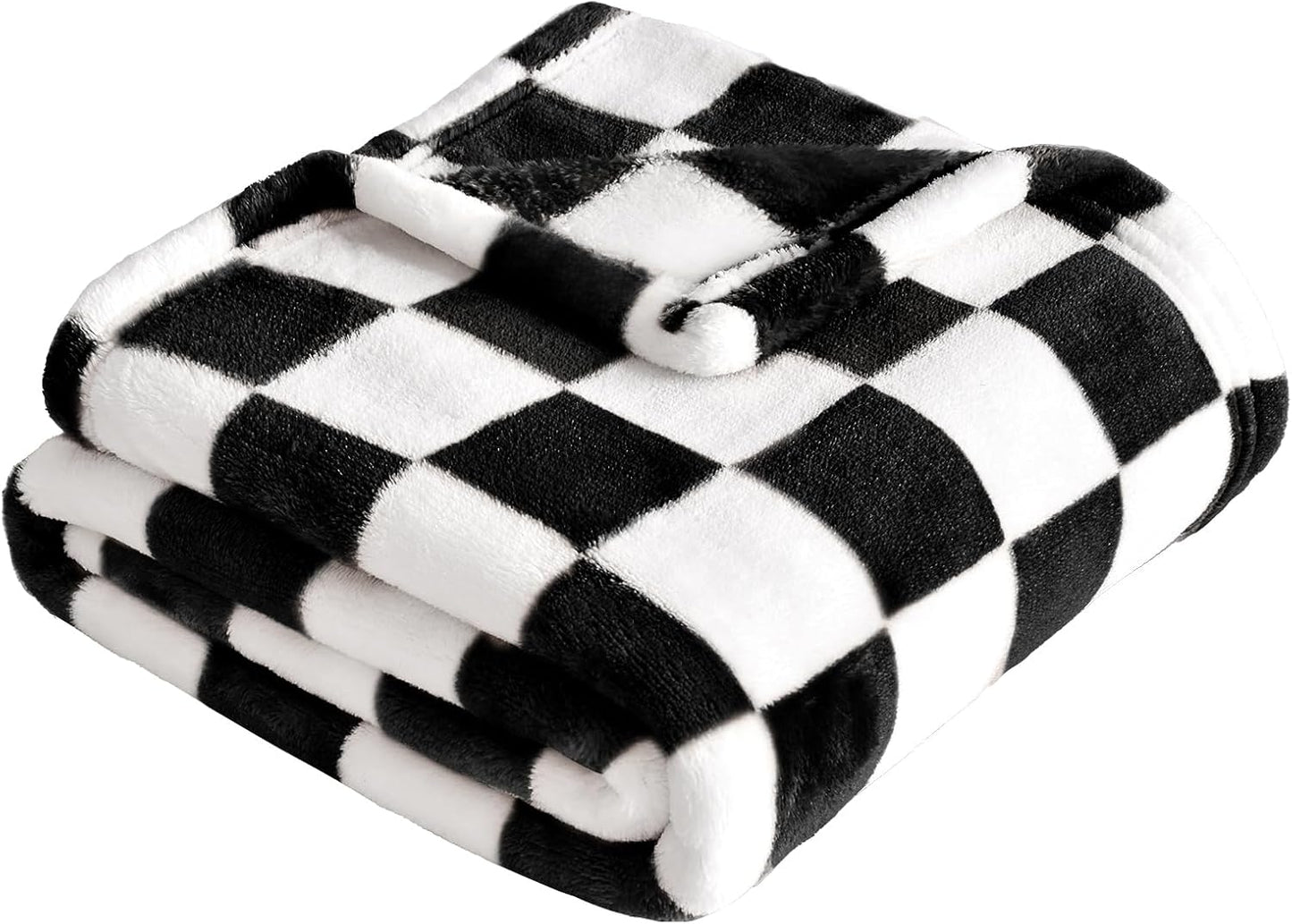 Yurhap Checkered Baby Blanket - Ultra Soft Fleece for Boys & Girls | Cozy 30''x40'' Crib & Stroller Blanket in Black