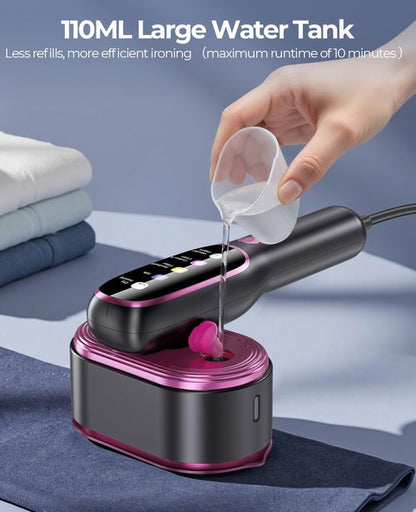 YOZLNFO Travel Steamer for Clothes Adequate Portable: 2-in-1 Mini Handheld Garment Steamer Iron - 15s Heat Up & 5 Adjustable Steam - Large Ceramic Panel - 110-120V