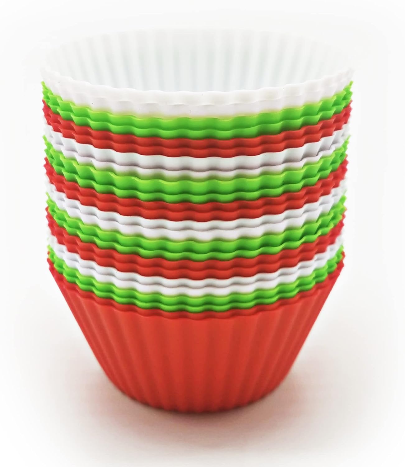 MyFurtive Silicone Cupcake Baking Cups - 24 Reusable Muffin Liners, BPA Free, Dishwasher Safe, Assorted Colors