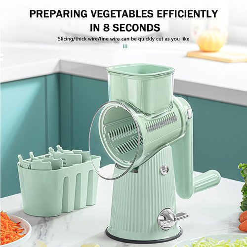 2025 Preservea 5 in 1 Rotary Grater, 5 in 1 Rotary Cheese Grater Vegetable Slicer, Preserves Food Chopper, Easy To Clean Kitchen Gadgets With Storage Box