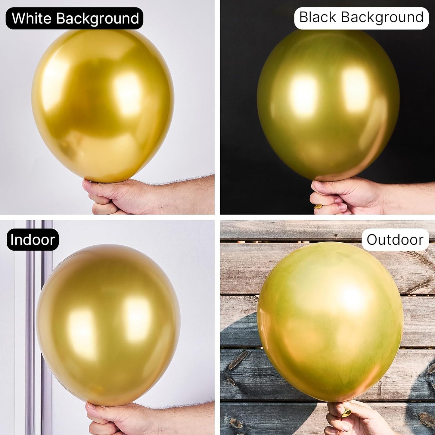 PartyWoo White and Gold Balloons - 140 Pcs in Various Sizes for Weddings, Showers, and Celebrations
