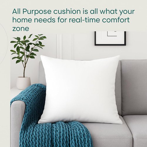 Lane Linen 18 x 18 Throw Pillow Inserts - Pack of 2 White Down Alternative for Decorative Covers