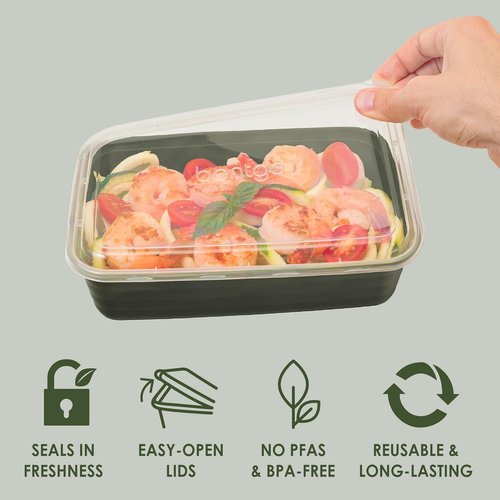 Bentgo Prep - Reusable 20-Piece Meal Prep Containers | Durable, BPA-Free, Microwave & Dishwasher Safe (Khaki Green)
