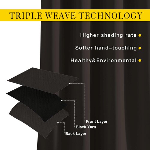 NICETOWN Toffee Brown Room Darkening 102 inch Curtains, Grommet Thermal Curtains Weighted Window Treatments for Living Room/Farmhouse, W46 x L102, 2 Panels