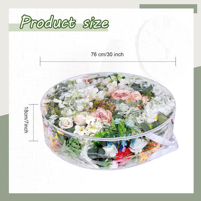 Remagr Wreath Storage Bag - 30 Inch Clear Plastic Container for Holiday & Wedding Wreaths