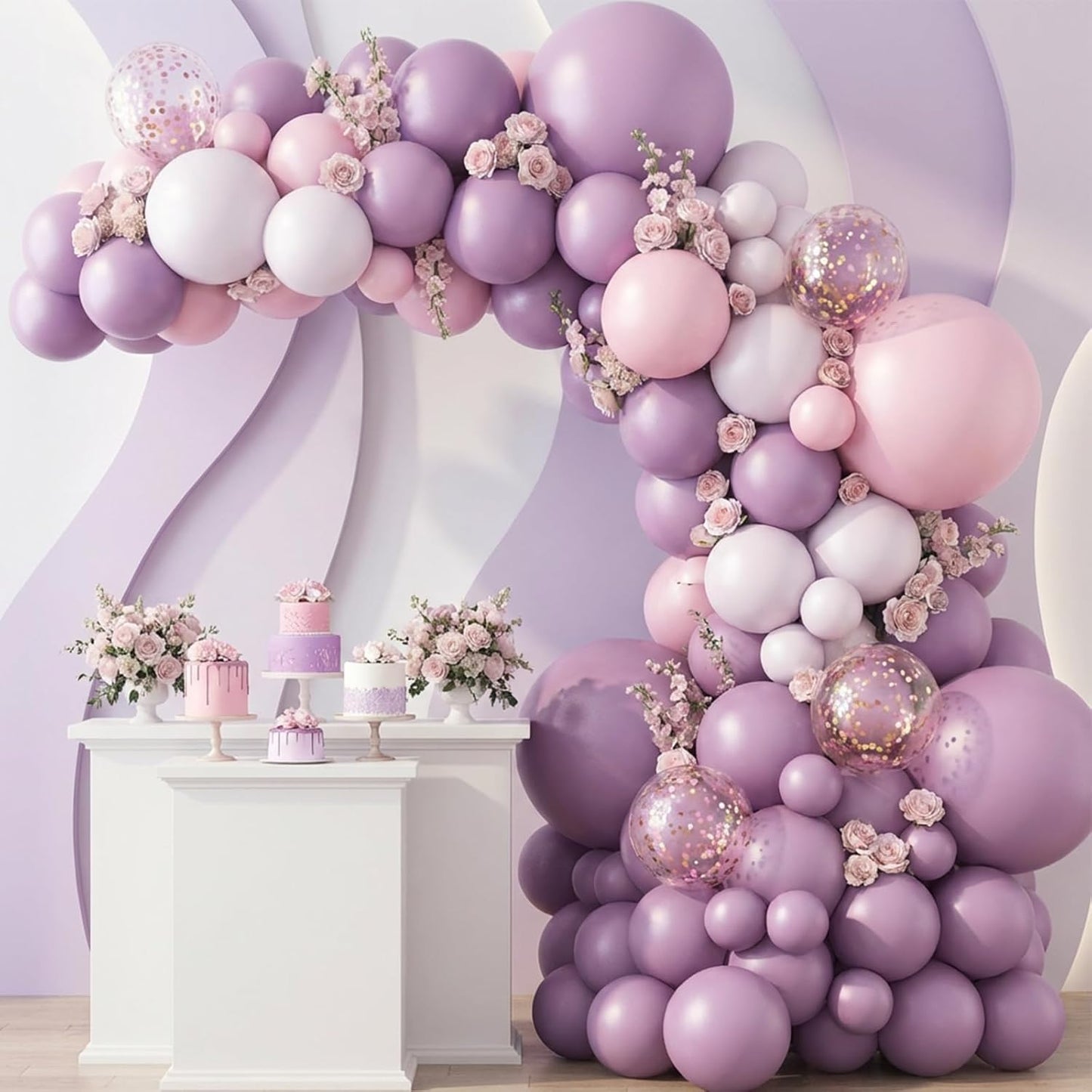 RUBFAC Dusty Purple Balloons - 129-Piece Latex Garland Kit for Weddings, Baby Showers & Birthdays | 5-18 Inch Sizes