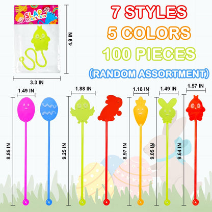 Skiennix Easter Basket Fillers - 100 Pack Non-Candy Sticky Hands Toys for Kids | Fun Party Favor Supplies