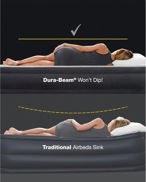 INTEK Twin Air Mattress - TruAire Luxury 18" Inflatable Bed with Built-in Pump for Ultimate Comfort