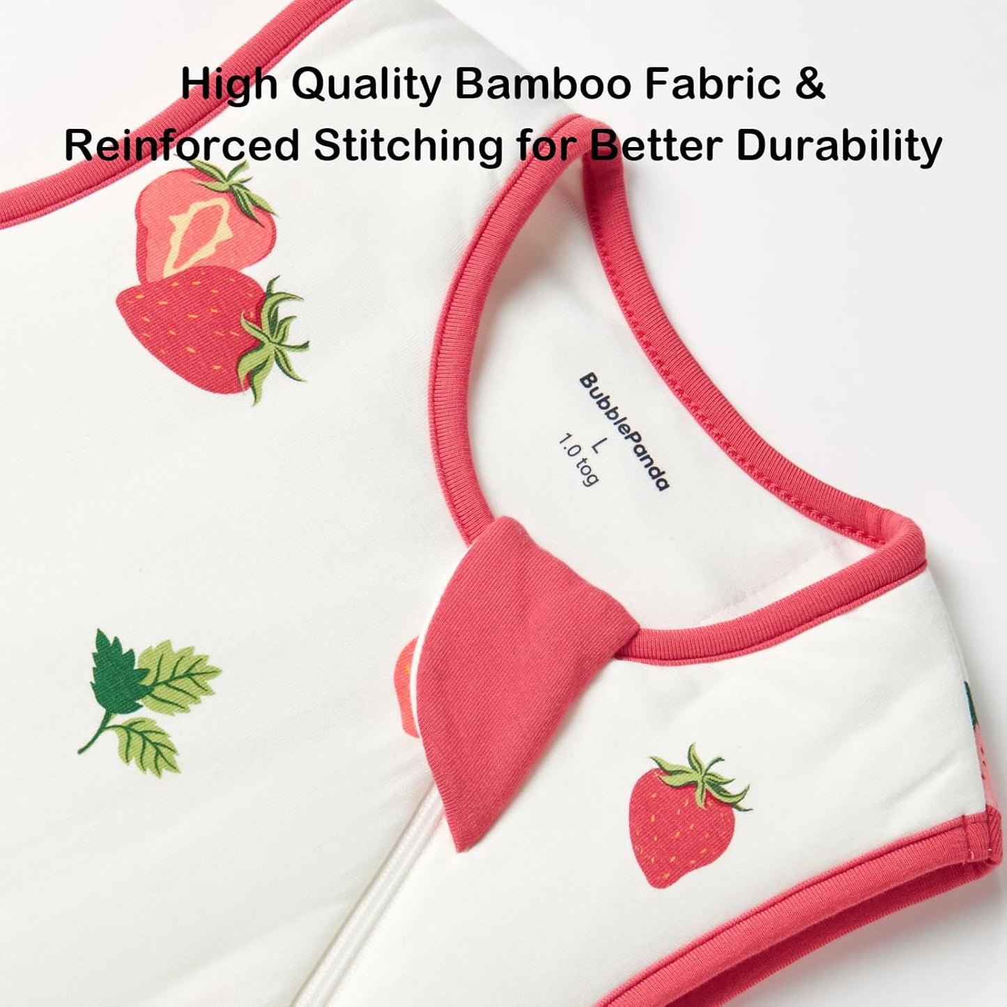 BubblePanda Bamboo Sleep Sack - Soft 2-Way Zipper Toddler Blanket for 6-12 Months, 1.0 Tog