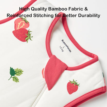BubblePanda Bamboo Sleep Sack - Soft 2-Way Zipper Toddler Blanket for 6-12 Months, 1.0 Tog