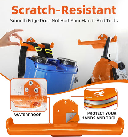 Backpack Leaf Blower Hanger - Heavy-Duty Wall Mount for Sprayers & Chainsaws | 2-Pack Storage Solution