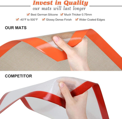 Reusable Silicone Baking Mat by [Brand Name] - Non-Stick, Heat Resistant Oven Liner | 42 x 29.5 cm, 2-Piece Set