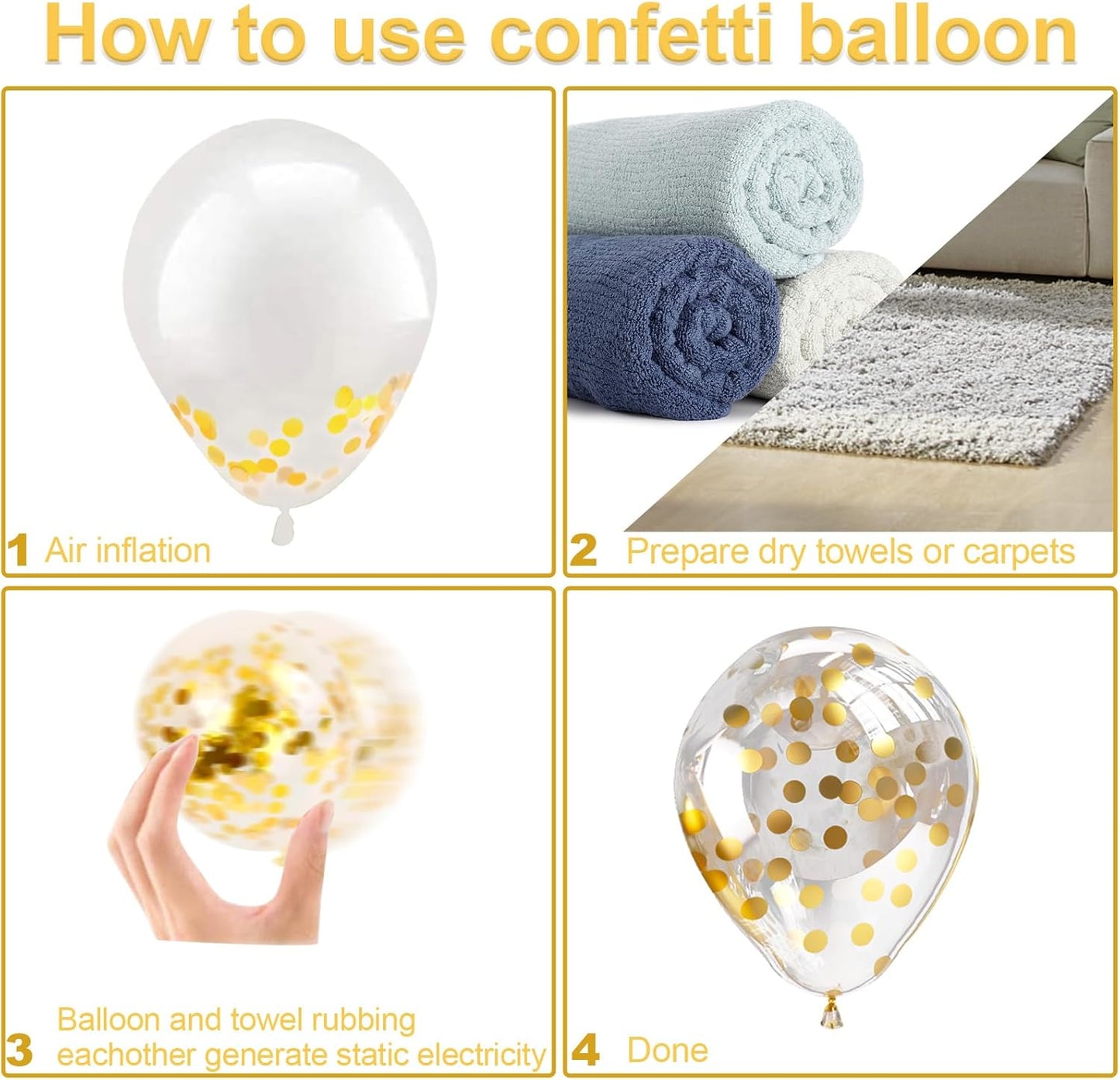 Bezente White Gold Balloon Arch Garland Kit - 100Pcs Metallic Chrome & Gold Confetti for Weddings & Parties