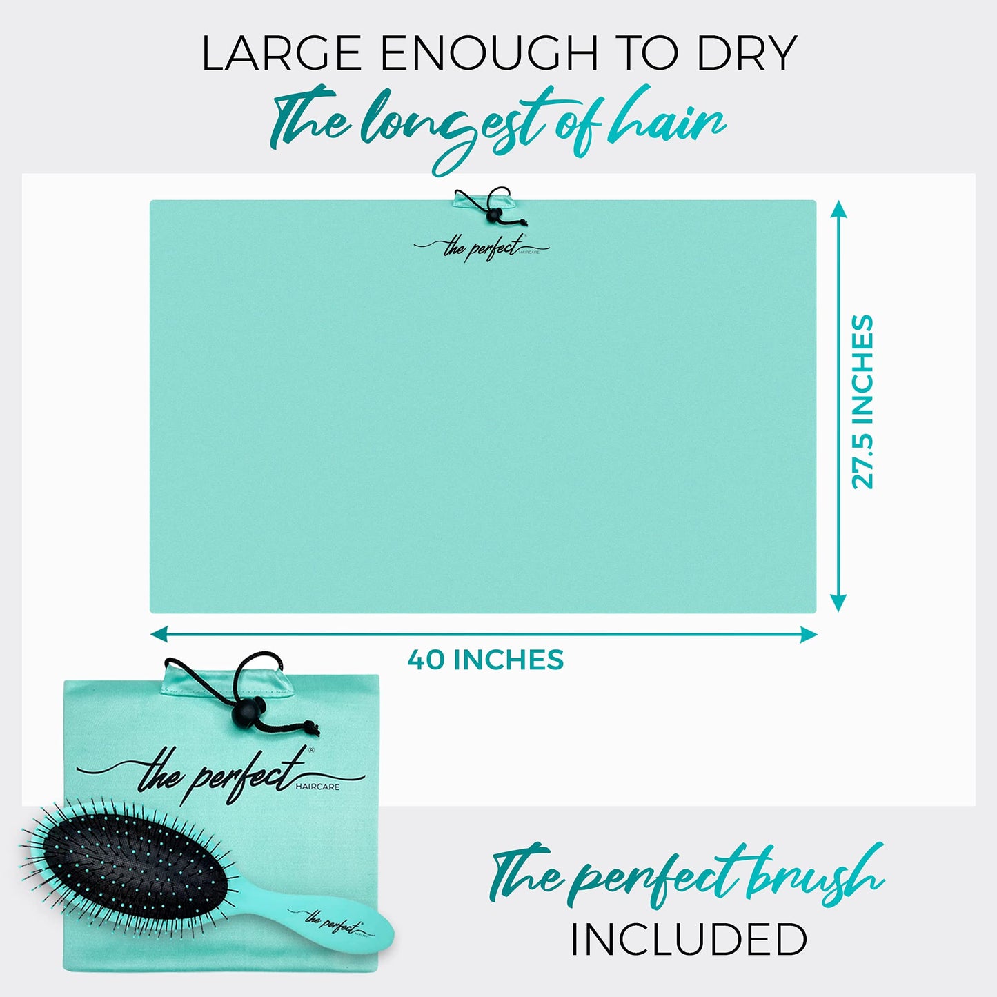 Microfiber Hair Towel Wrap with Wet & Dry Detangling Brush – Fast Drying Anti-Frizz Hair Drying Turban for Curly, Wavy and Straight Hair – Gentle Absorbent Hair Care for Women, Girls and Kids