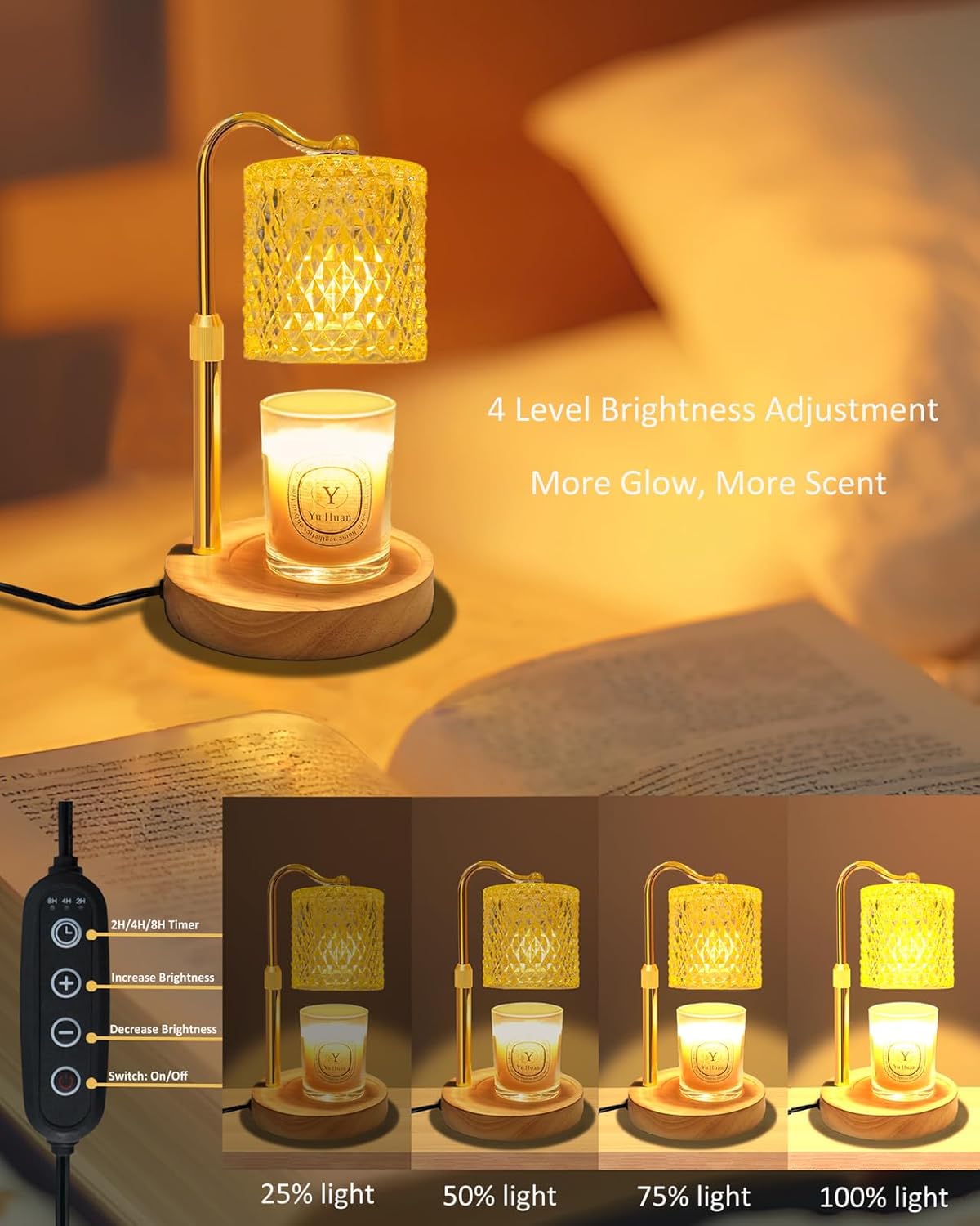 Skiennix Candle Warmer Lamp - Adjustable Height with Timer & Dimmer | Perfect Gift for Women & Home Decor
