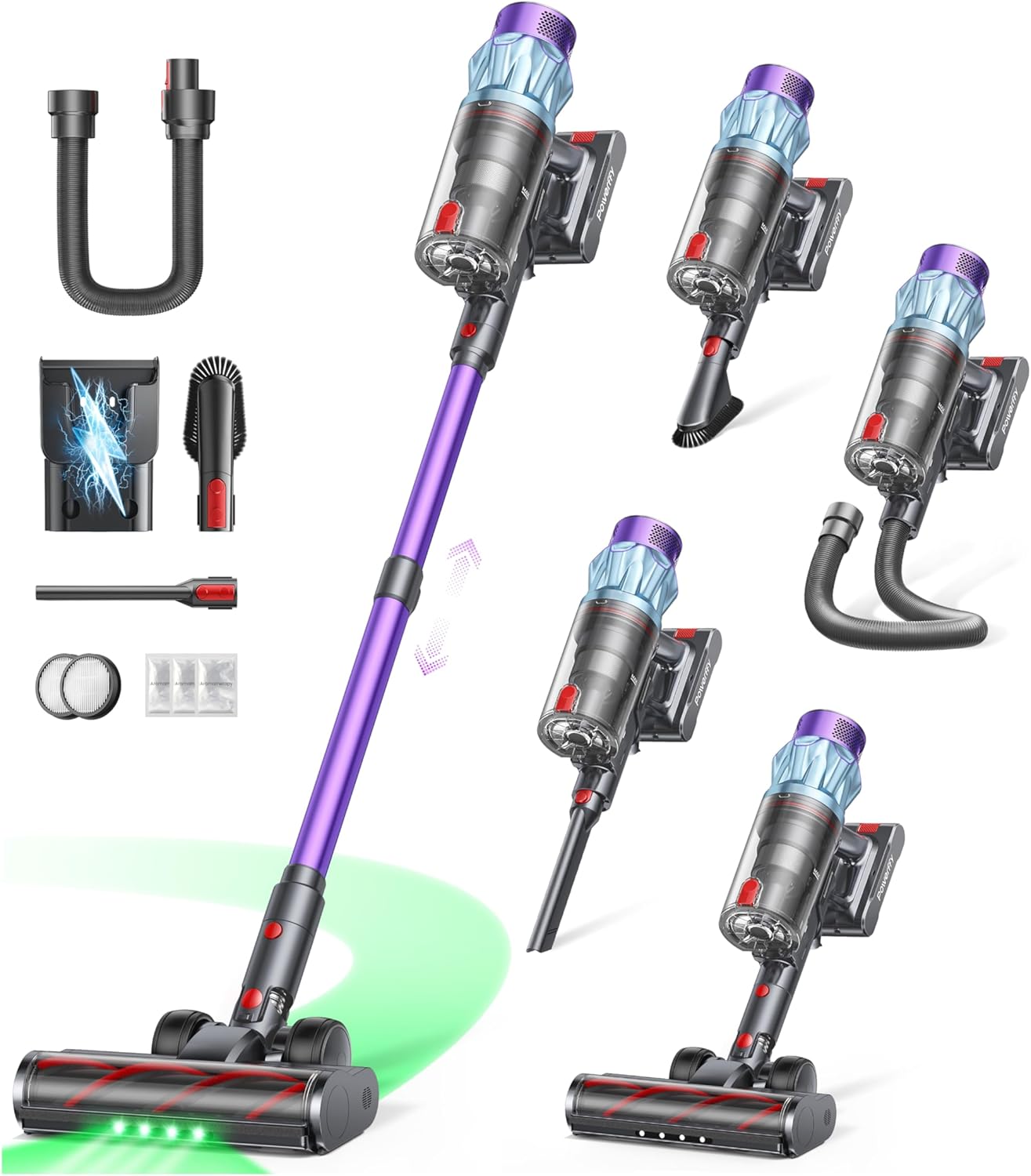 Skiennix Cordless Vacuum Cleaner - 70-Minute Runtime, 650W Power, Self-Standing Design | Ideal for Home, Pets & Hardwood Floors