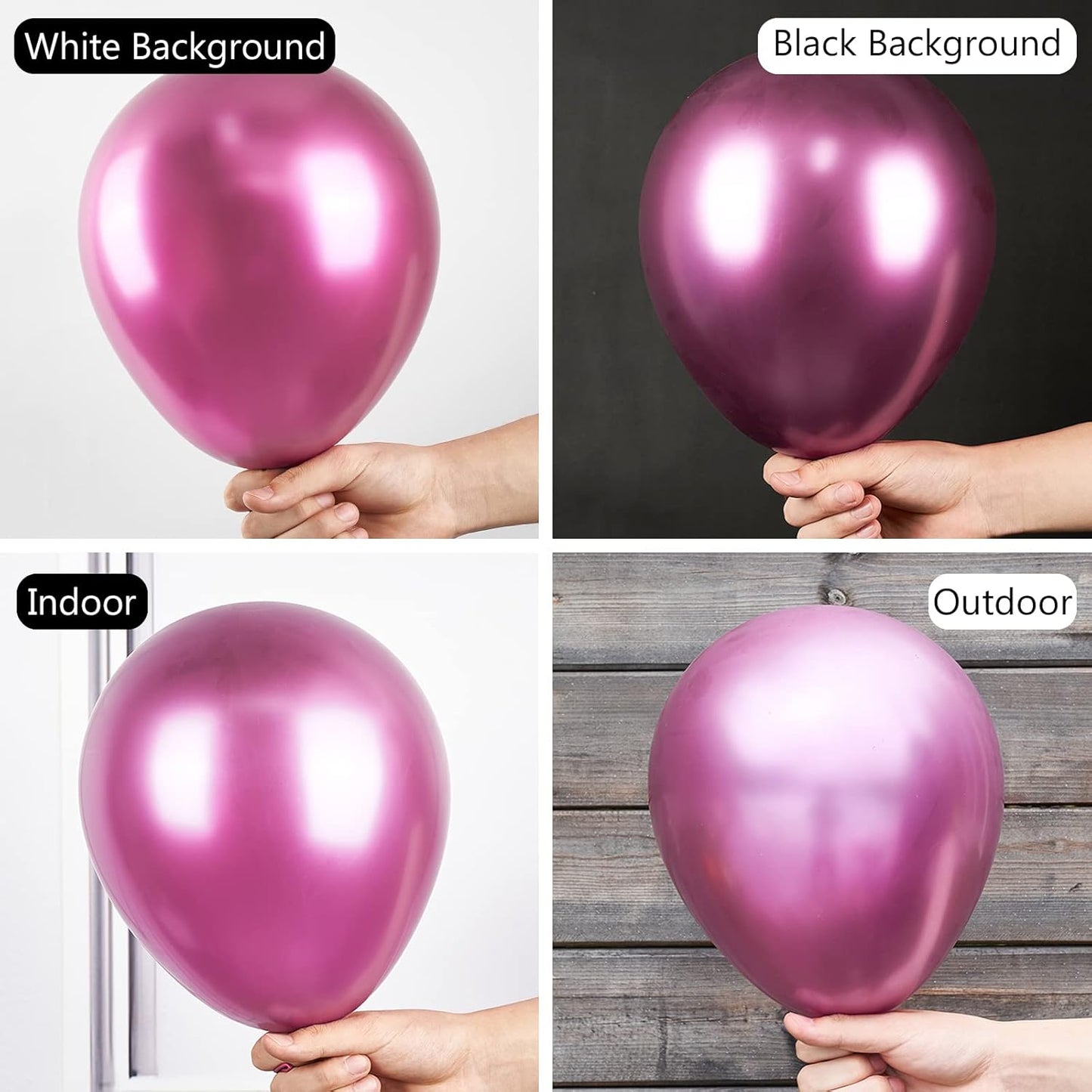 PartyWoo Metallic Hot Pink Balloons - 50 Pcs 12 Inch Latex Helium Balloons for Celebrations