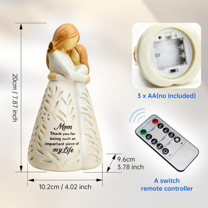 Mom Figurine Light by [Brand Name] - Remote Control Gift for Mother's Day, Birthday, or Valentine's Day