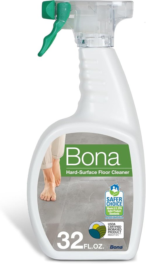 Bona Multi-Surface Floor Cleaner Spray - 32 Oz - Unscented & Refillable | Residue-Free Solution for Stone, Tile, Laminate & Vinyl Floors